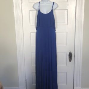 Blue open back maxi dress